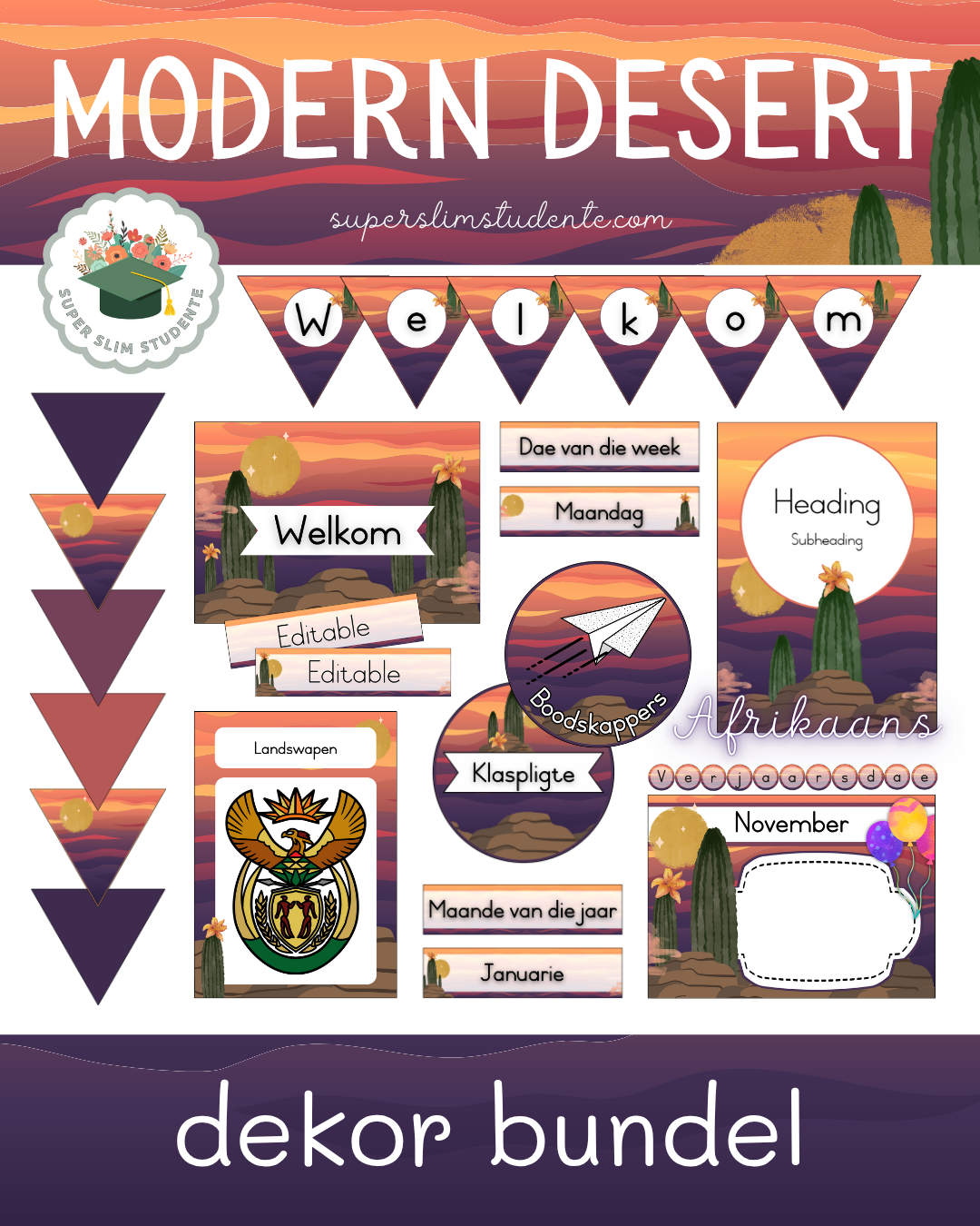 Modern Desert Theme / Decor Bundle [Choose Language]