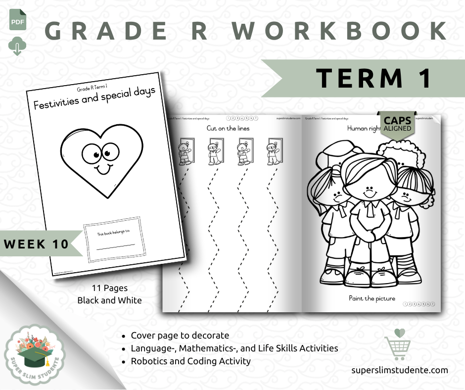 Gr. R Term 1 Workbook: Festivities & Special Days [Choose Language]