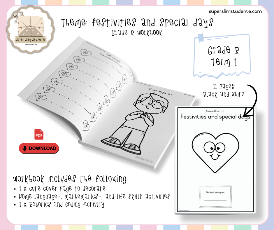 Gr. R Workbook: Festivities and special days [Term 1] – Super Slim Studente
