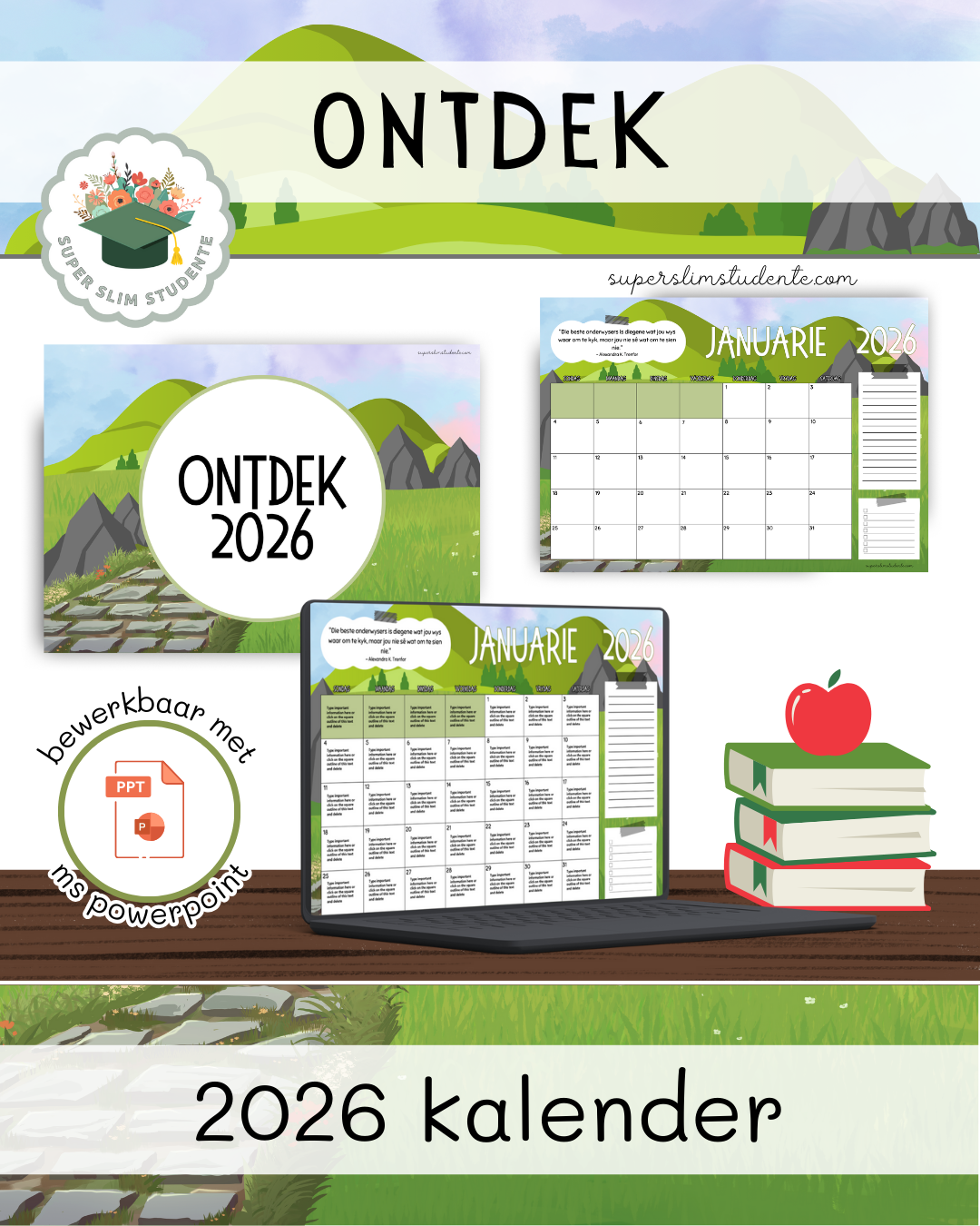 Editable Calendar 2026 / Explore Theme [Choose Language]