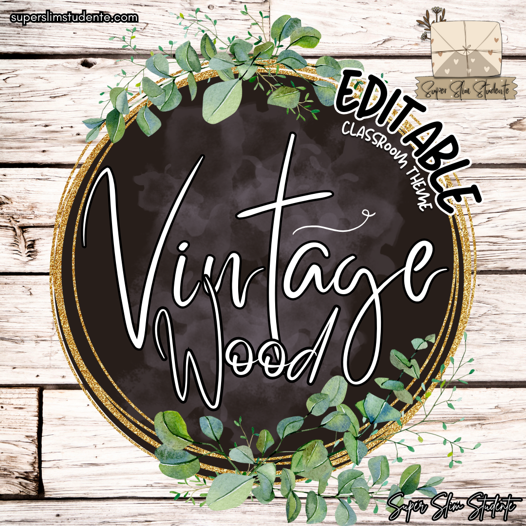 Vintage Wood Classroom Theme (Editable Version)