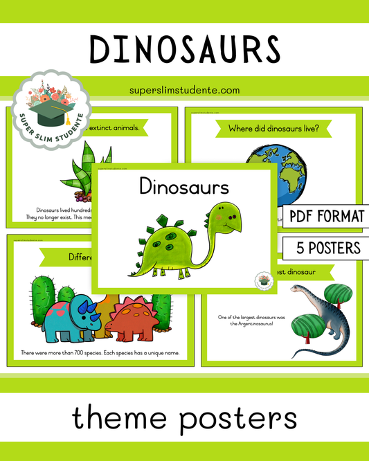 Dinosaur Theme Posters [Choose Language]