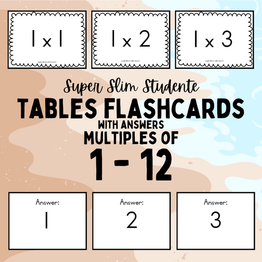 Tables Flashcards 1-12 with answers