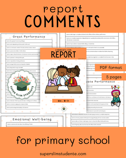 Report Comments: Primary School [Choose Language]