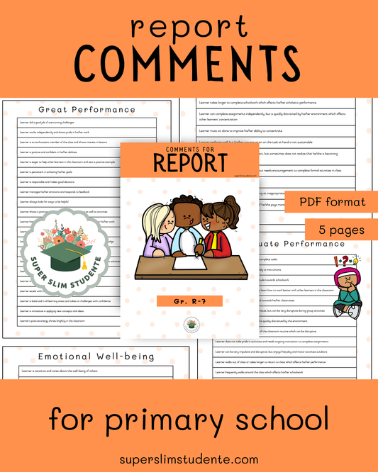 Report Comments: Primary School [Choose Language]