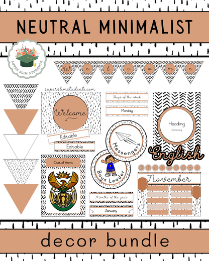 Neutral Minimalist Theme / Decor Bundle [Choose Language]