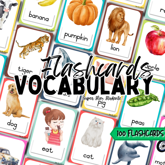 100 Vocabulary Flashcards (A5)
