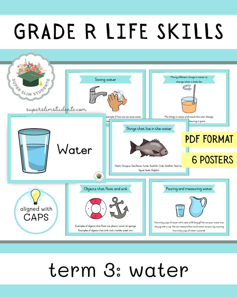 Grade R Term 3: Water [Choose Language] – Super Slim Studente
