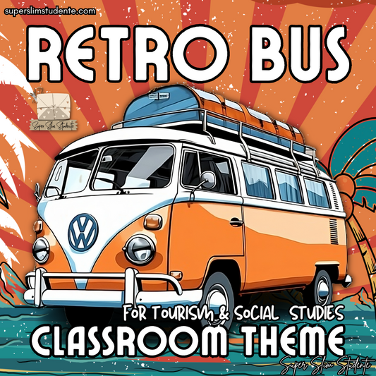 Retro Bus Classroom Theme (Tourism & Social Studies)