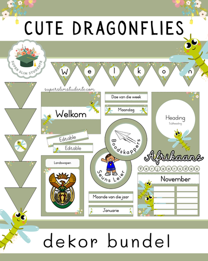 Cute Dragonflies Theme / Decor Bundle [Choose Language]