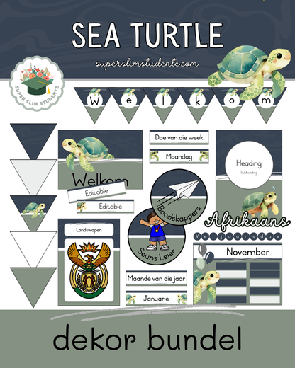 Sea Turtle Theme / Decor Bundle [Choose Language]