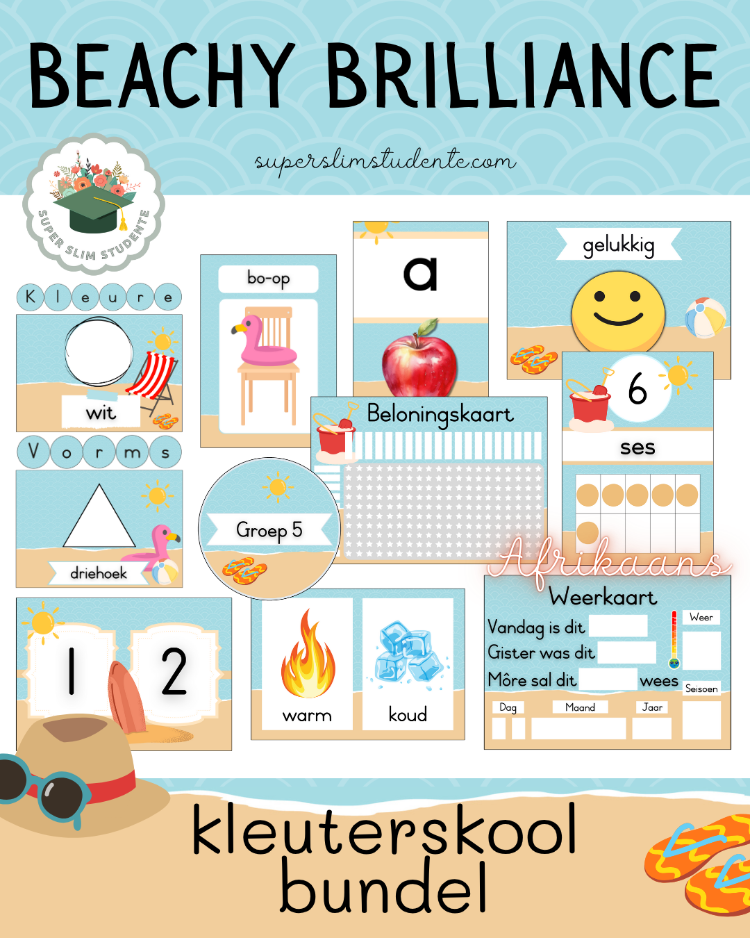 Beachy Brilliance Theme / Preschool Bundle [Choose Language]
