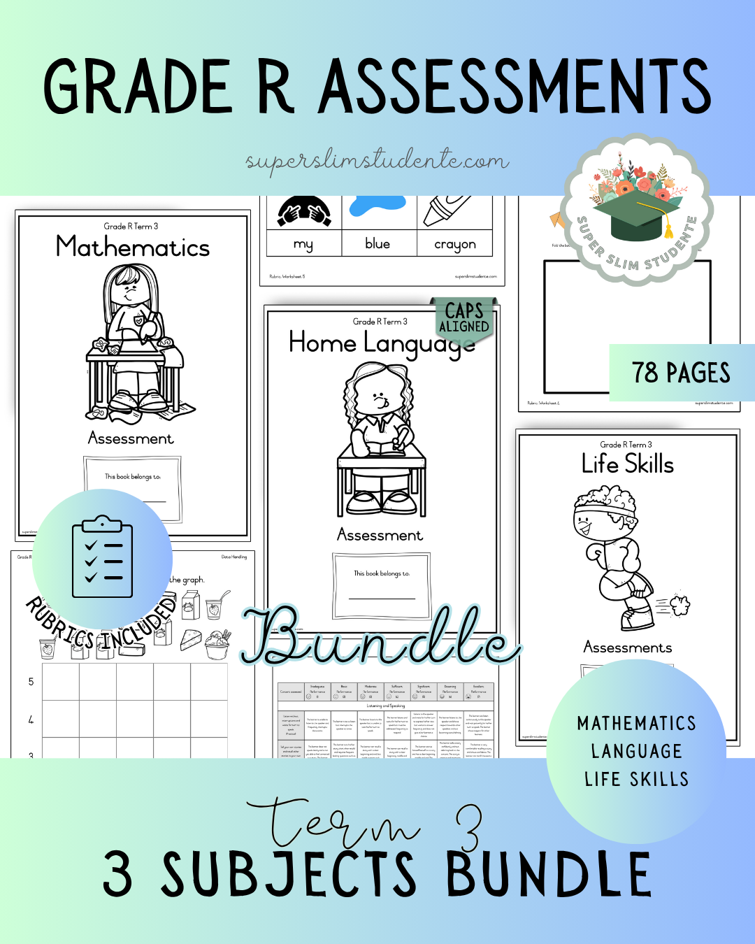 Grade R Term 3: Assessments Bundle [Choose Language]