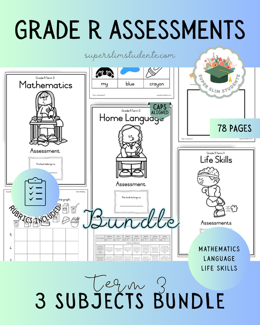 Grade R Term 3: Assessments Bundle [Choose Language]