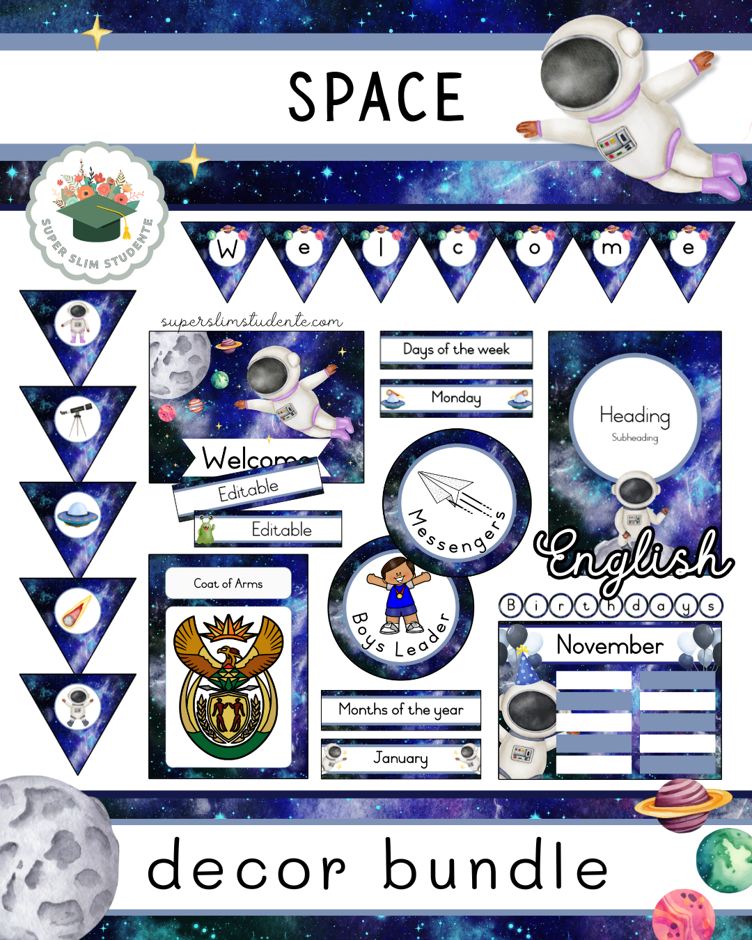 Space Theme / Decor Bundle [Choose Language]
