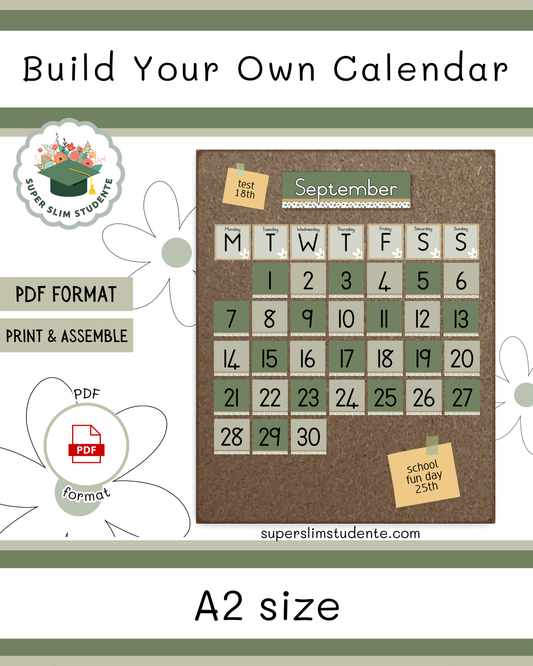 Build Your Own Calendar / Daisy Chic Theme [Choose Language]