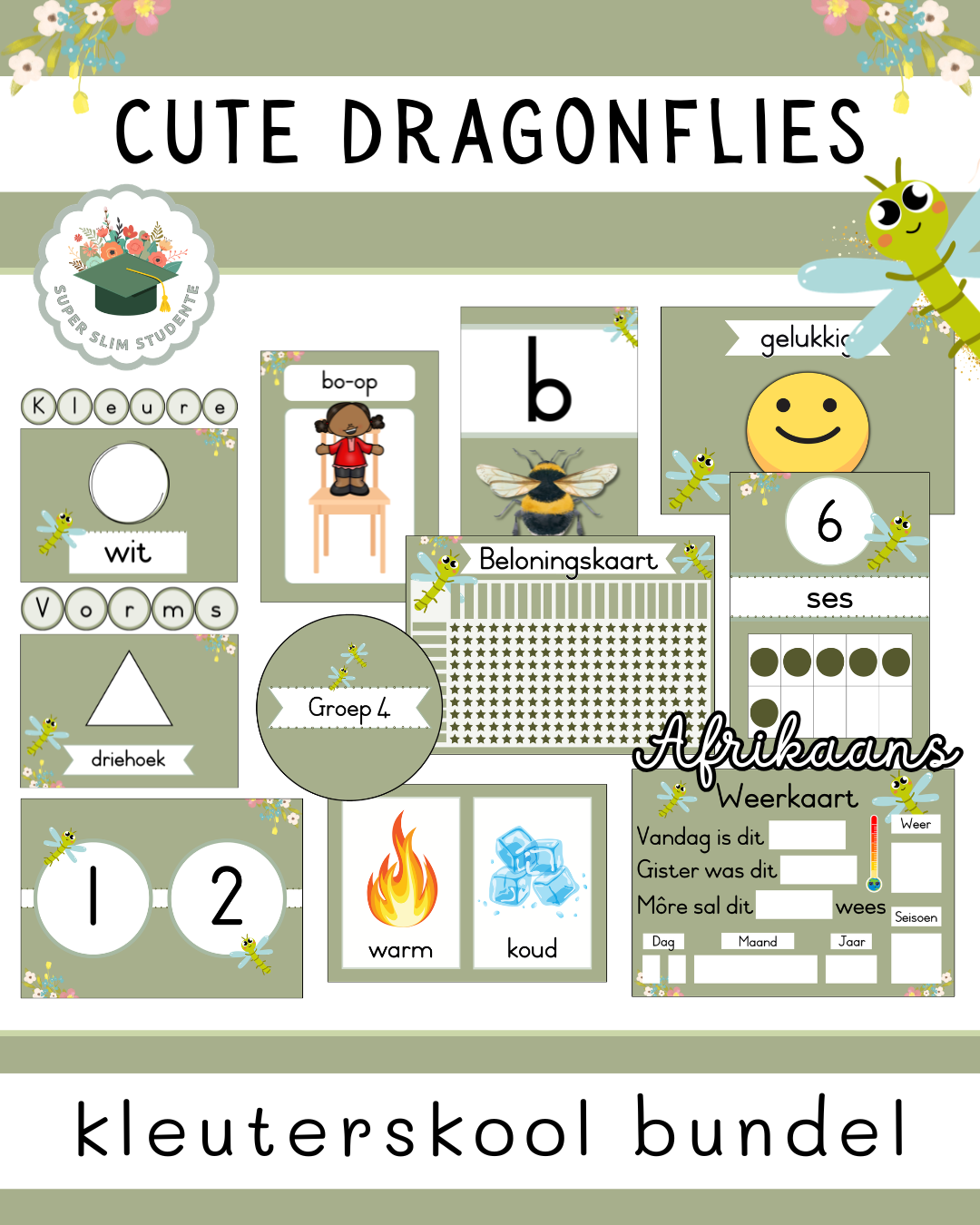 Cute Dragonflies Theme / Preschool Bundle [Choose Language]