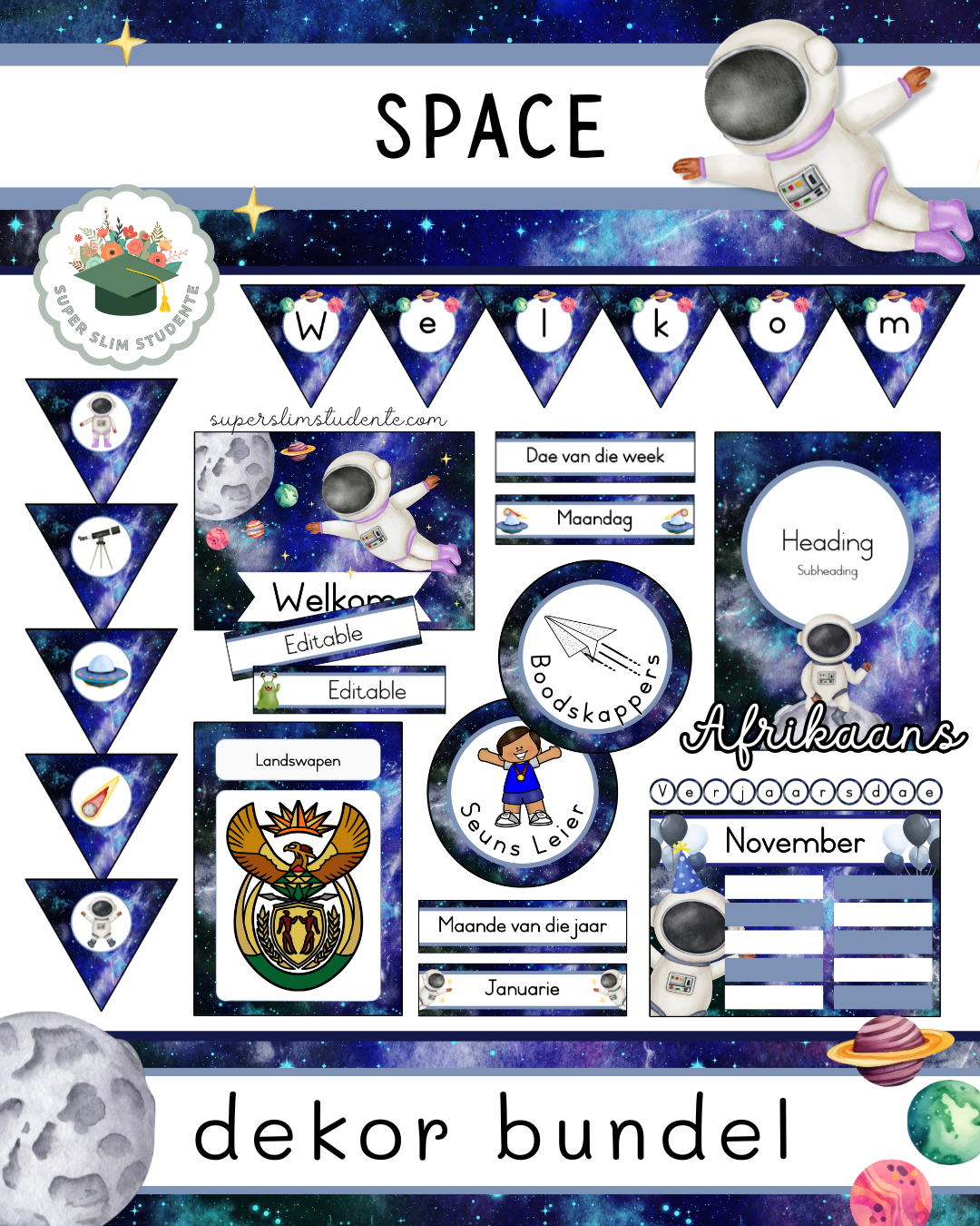 Space Theme / Decor Bundle [Choose Language]