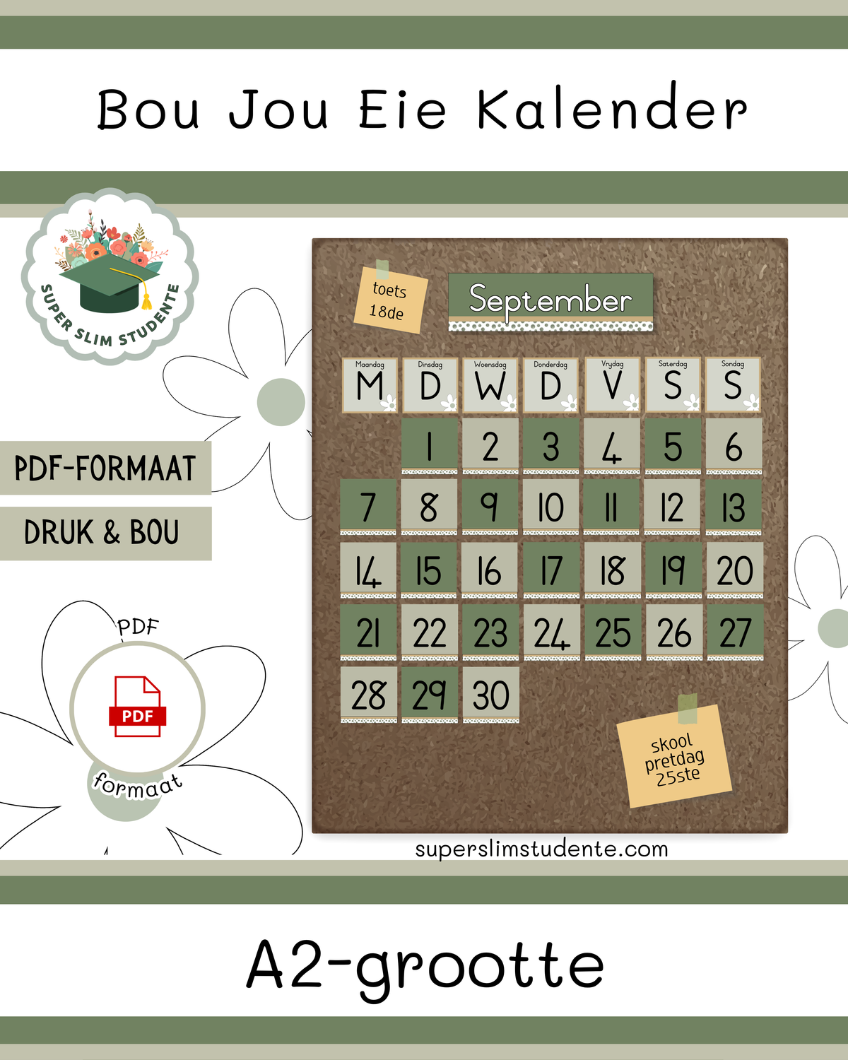 Build Your Own Calendar / Daisy Chic Theme [Choose Language]