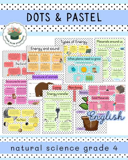 Dots & Pastel Theme / NS Grade 4 Bundle [Choose Language]
