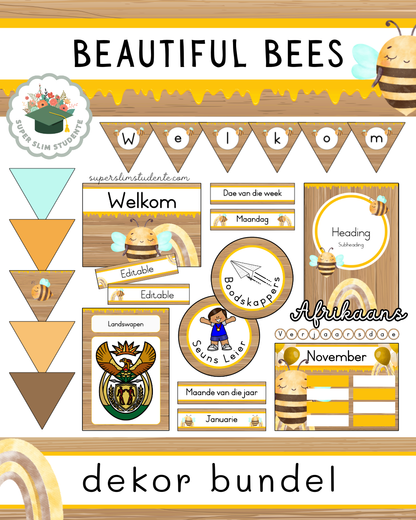 Beautiful Bees Theme / Decor Bundle [Choose Language]