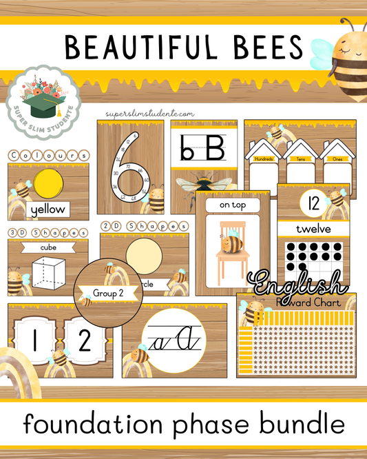 Beautiful Bees Theme / Foundation Phase Bundle [Choose Language]