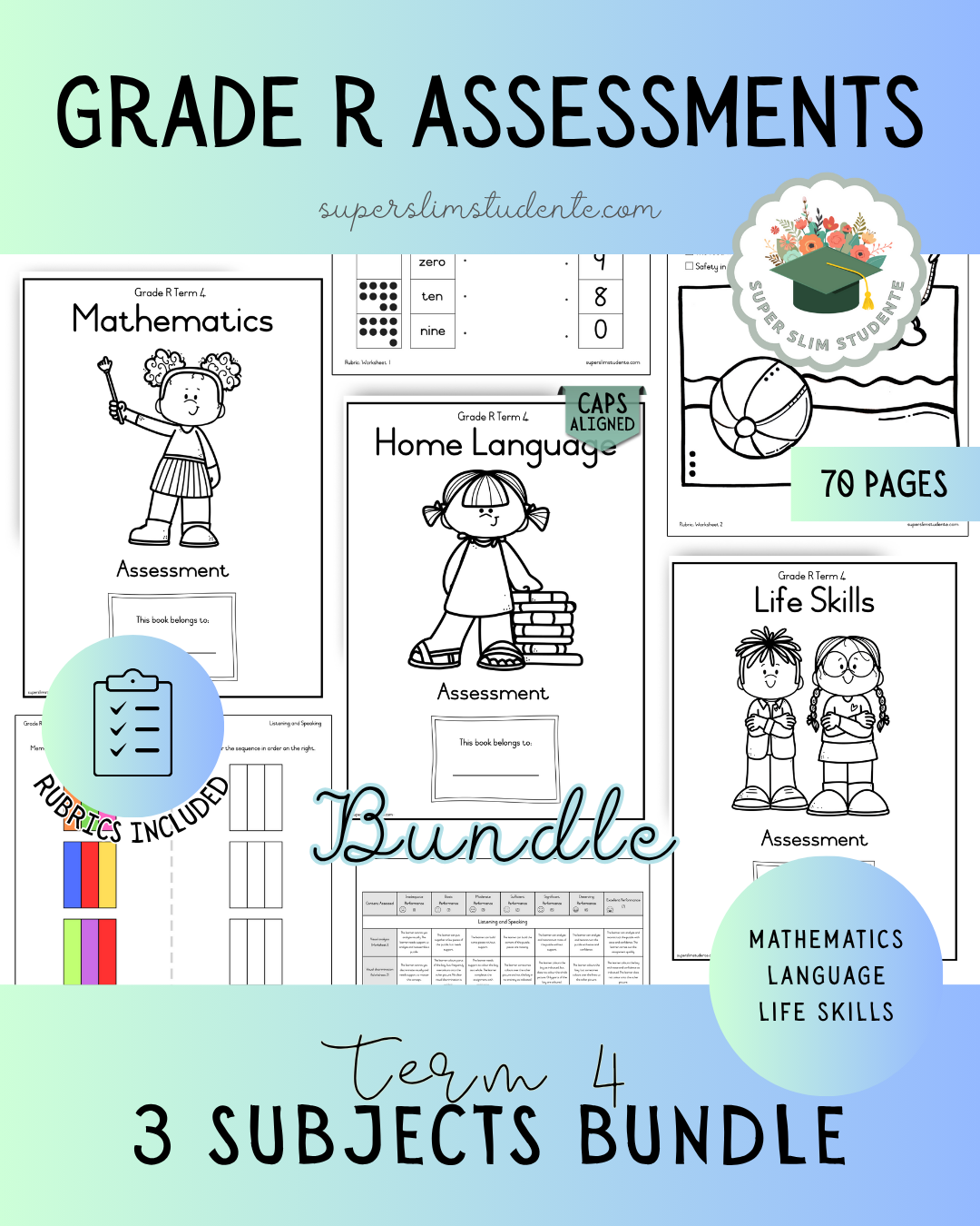 Grade R Term 4: Assessments Bundle [Choose Language]