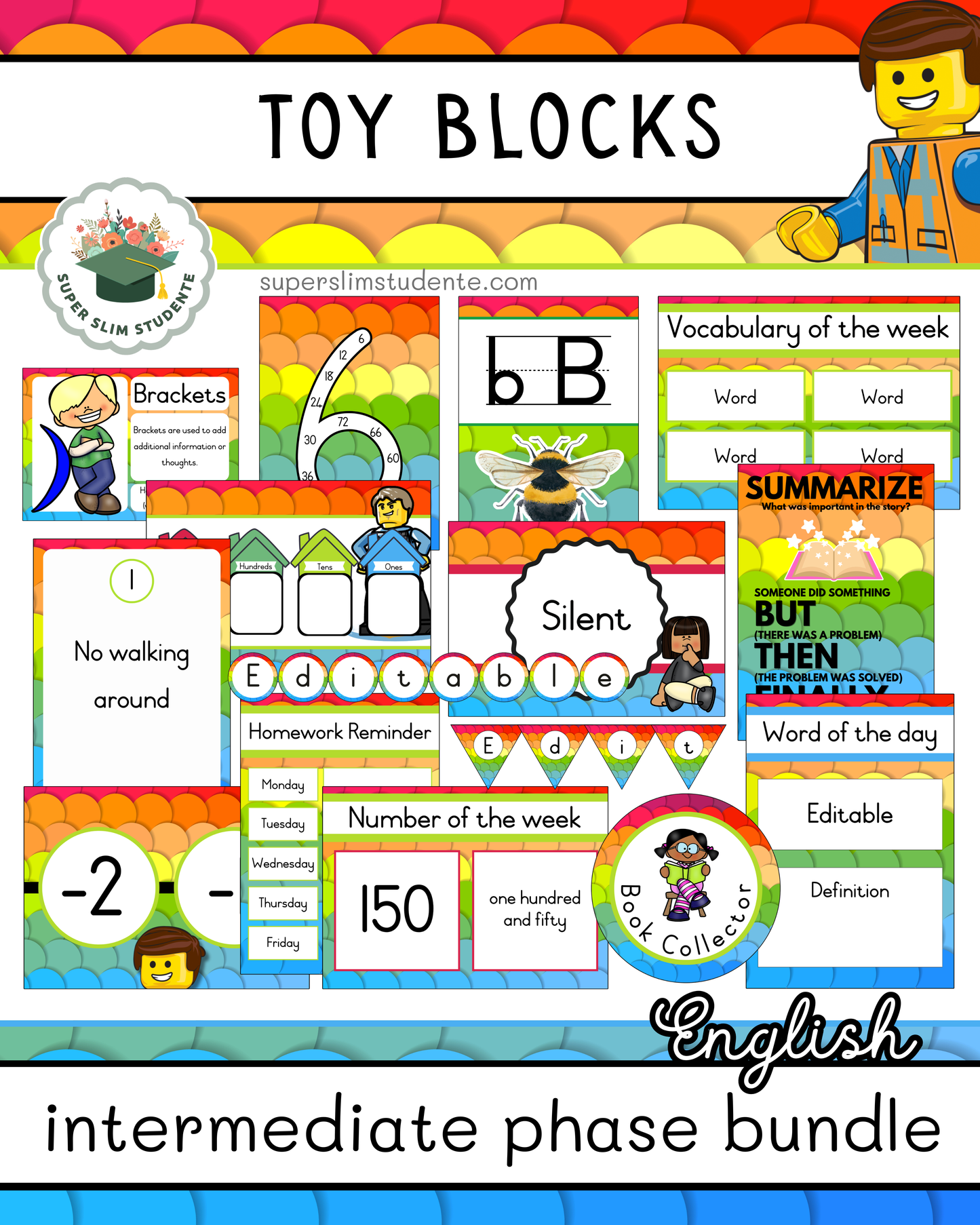 Toy Blocks Theme / Intermediate Phase Bundle [Choose Language]