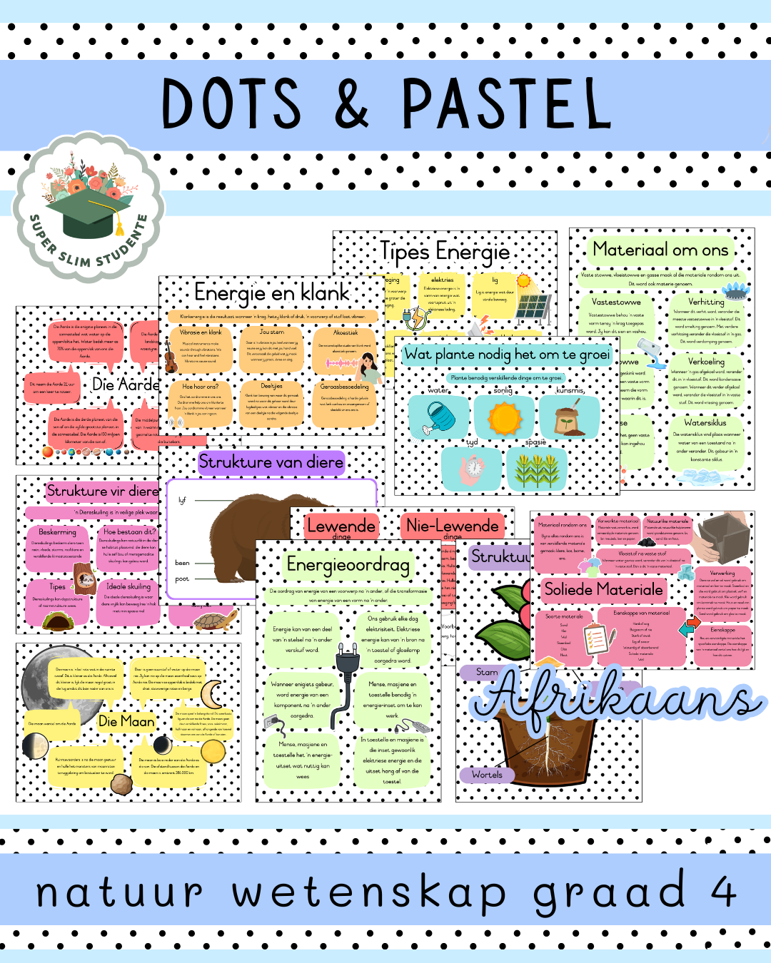 Dots & Pastel Theme / NS Grade 4 Bundle [Choose Language]