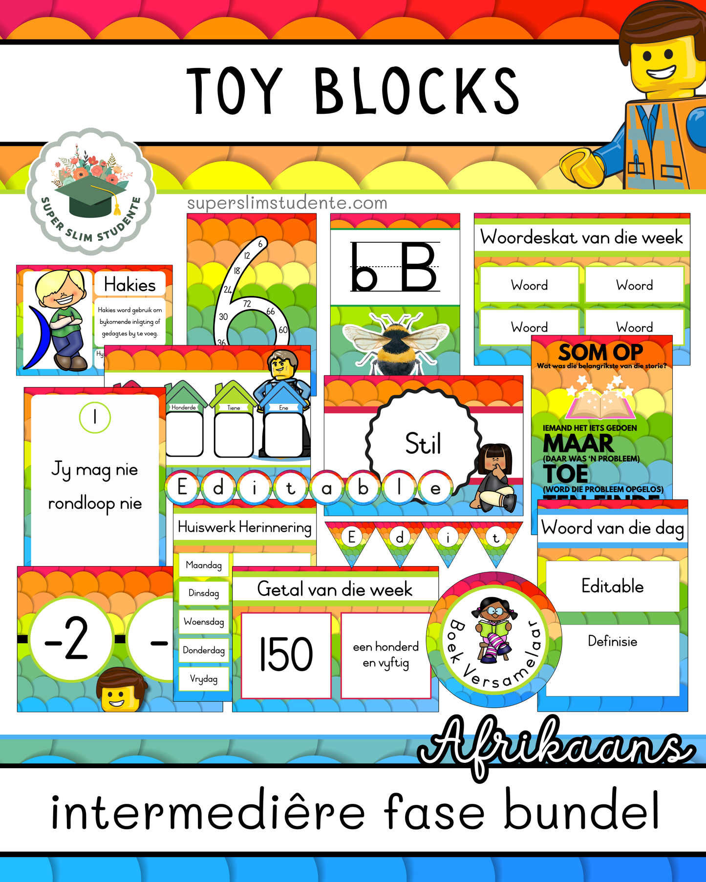 Toy Blocks Theme / Intermediate Phase Bundle [Choose Language]