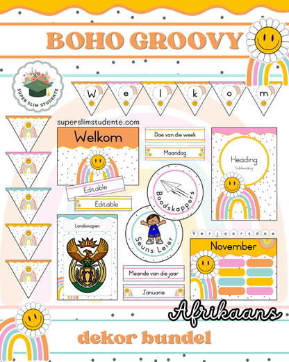 Boho Groovy Theme / Decor Bundle [Choose Language]