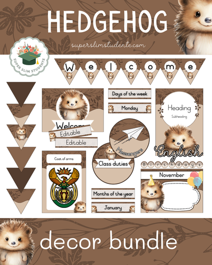 Hedgehog Theme / Decor Bundle [Choose Language]