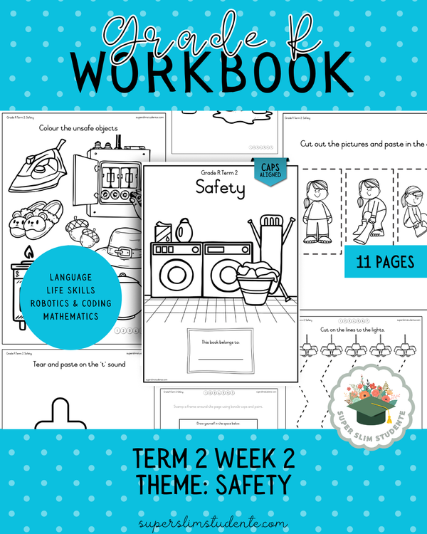 Gr. R Term 2 Workbook: Safety [Choose Language] – Super Slim Studente