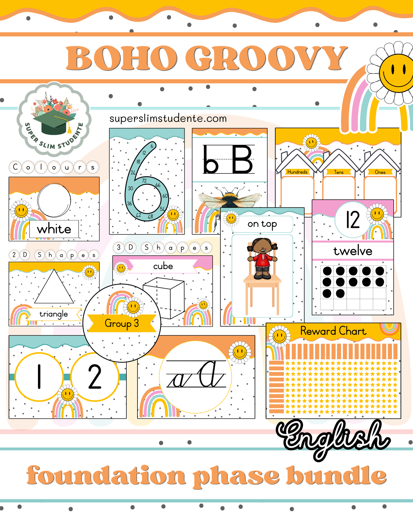 Boho Groovy Theme / Foundation Phase Bundle [Choose Language]