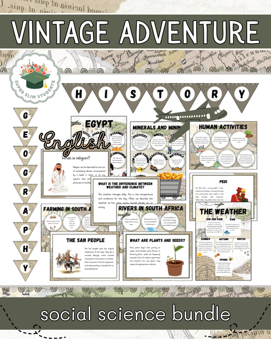 Vintage Adventure Theme / Social Science Bundle [Choose Language]