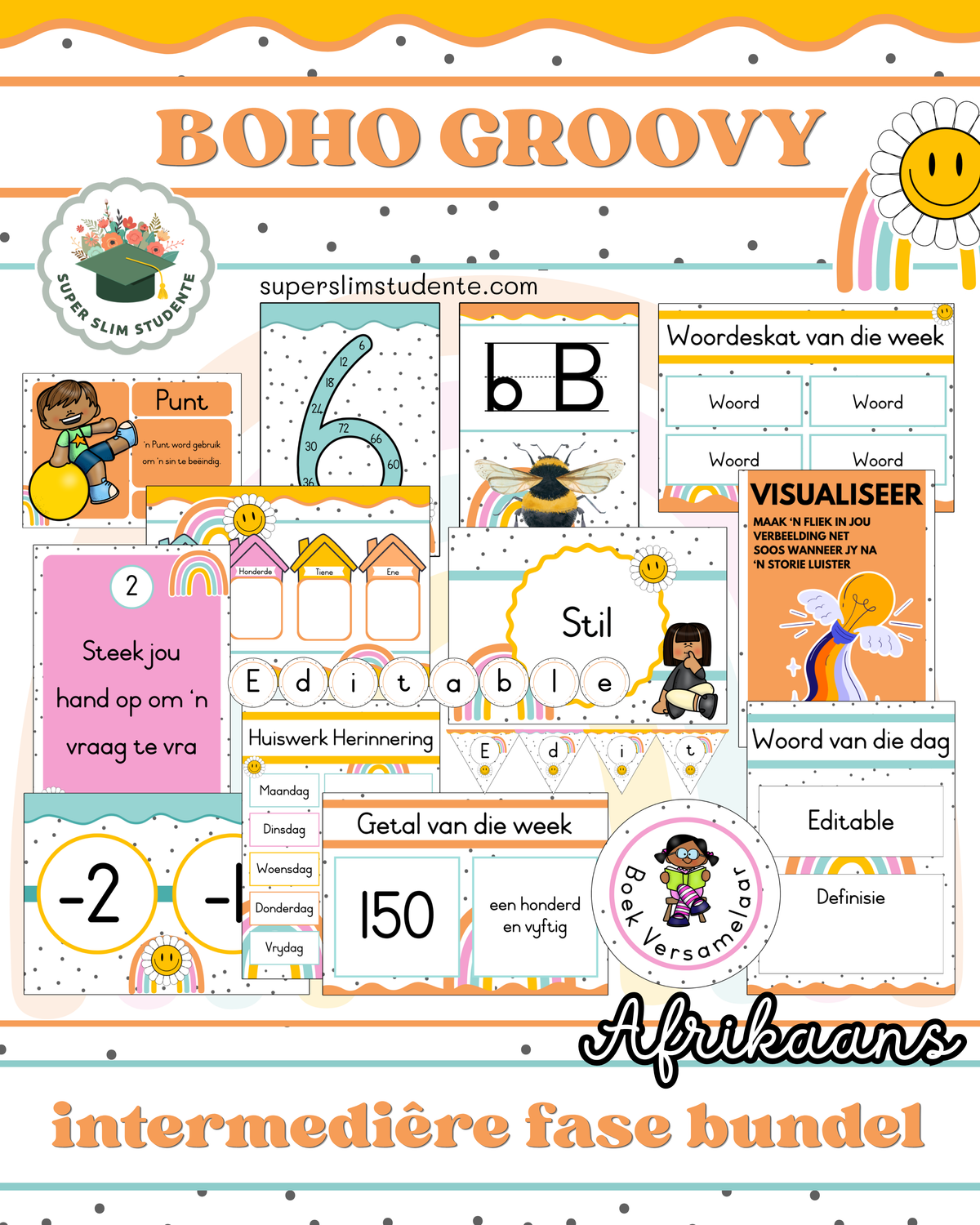 Boho Groovy Theme / Intermediate Phase Bundle [Choose Language]