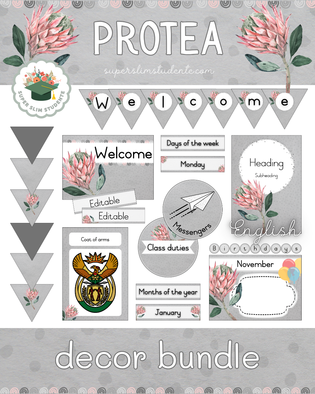 Protea Theme / Decor Bundle [Choose Language]