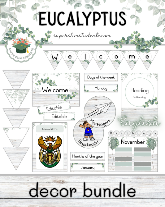 Eucalyptus Theme / Decor Bundle [Choose Language]