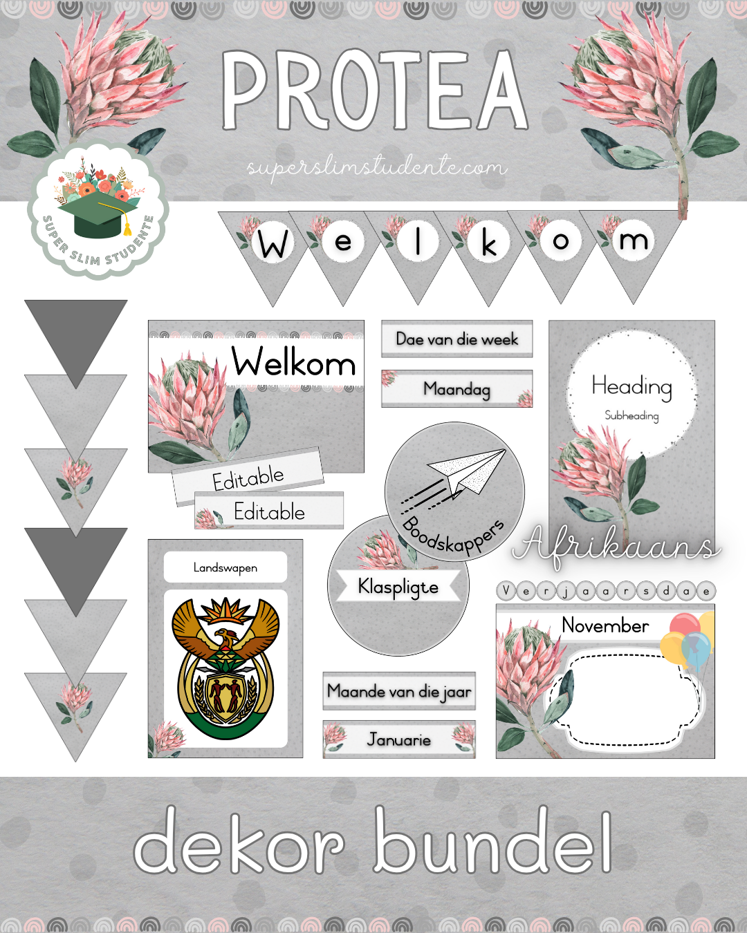 Protea Theme / Decor Bundle [Choose Language]