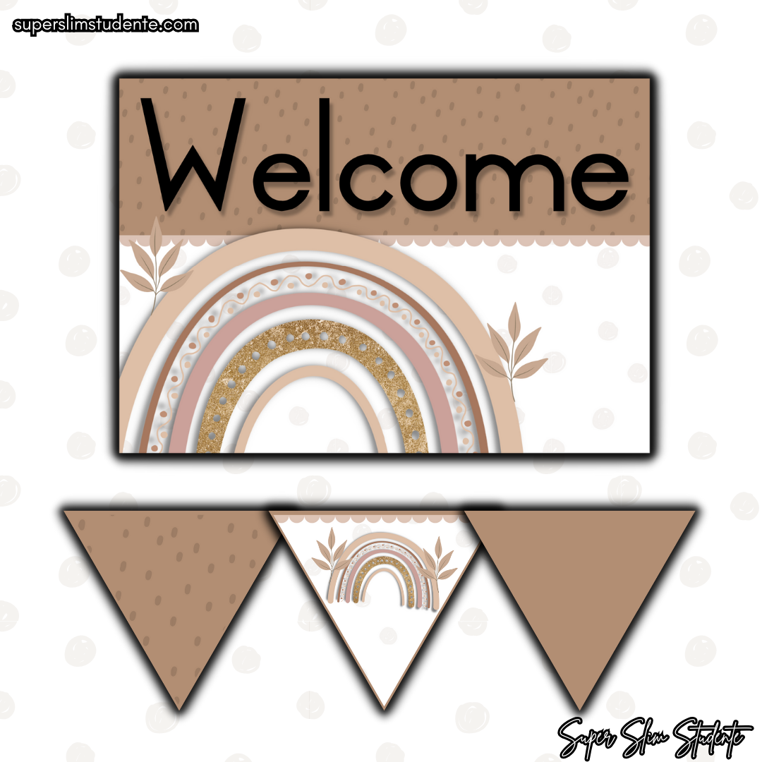 Boho Rainbow Classroom Theme (Mathematics Version)