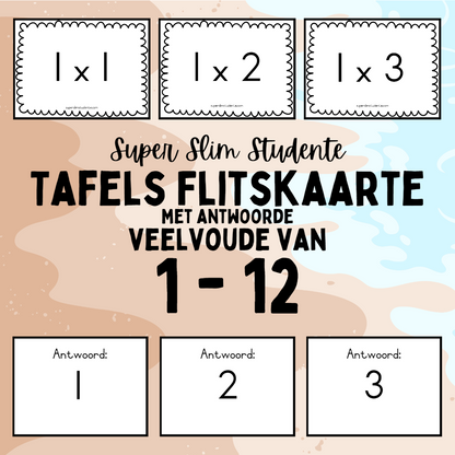 Tables Flashcards 1-12 with answers