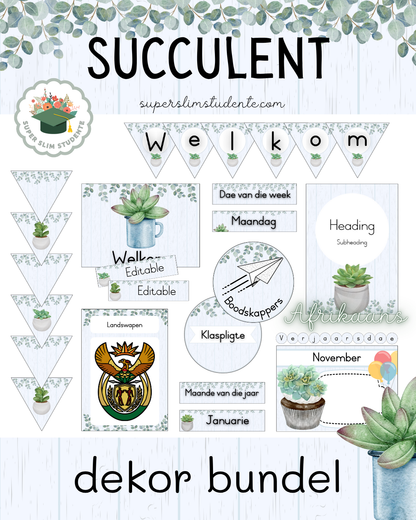 Succulent Theme / Decor Bundle [Choose Language]