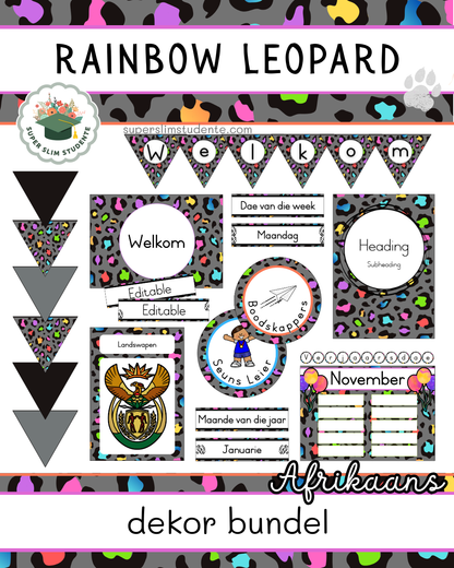 Rainbow Leopard Theme / Decor Bundle [Choose Language]