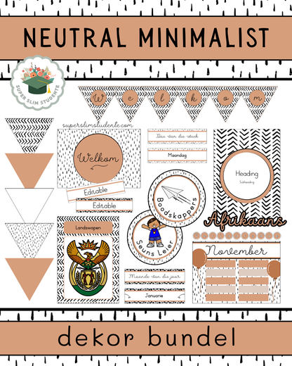 Neutral Minimalist Theme / Decor Bundle [Choose Language]