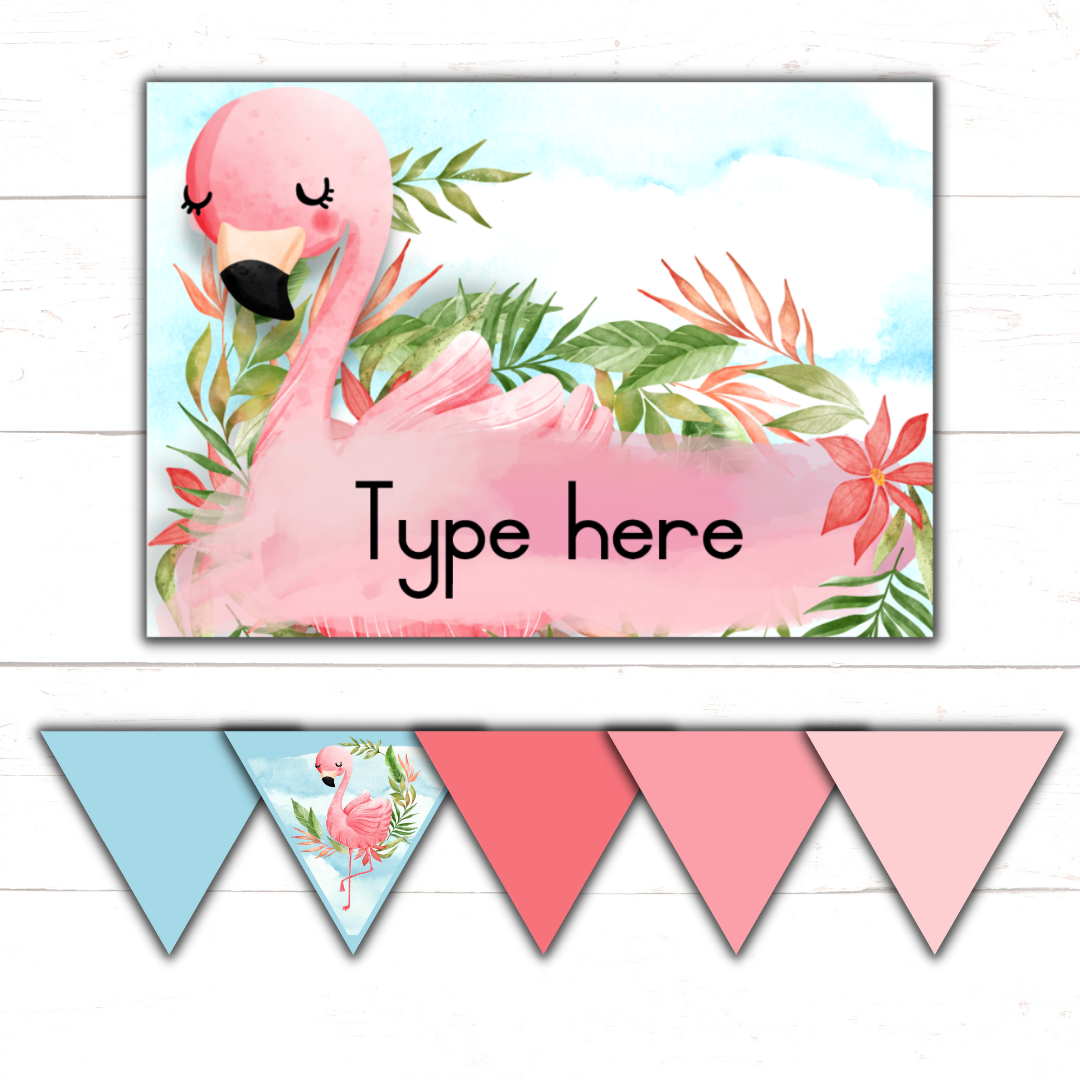 Flamingo Classroom Theme (Editable Version)