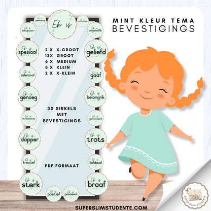 Affirmations: Mint Colour Theme [Choose Language]