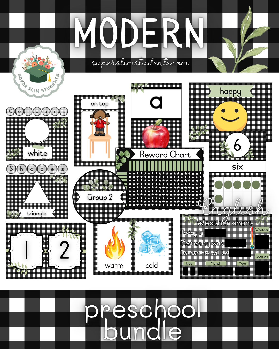 Modern Theme / Preschool Bundle [Choose Language]
