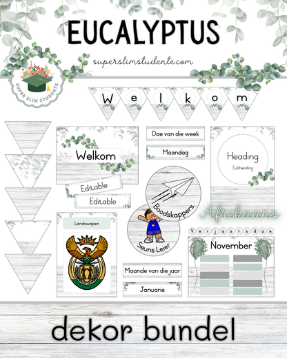 Eucalyptus Theme / Decor Bundle [Choose Language]