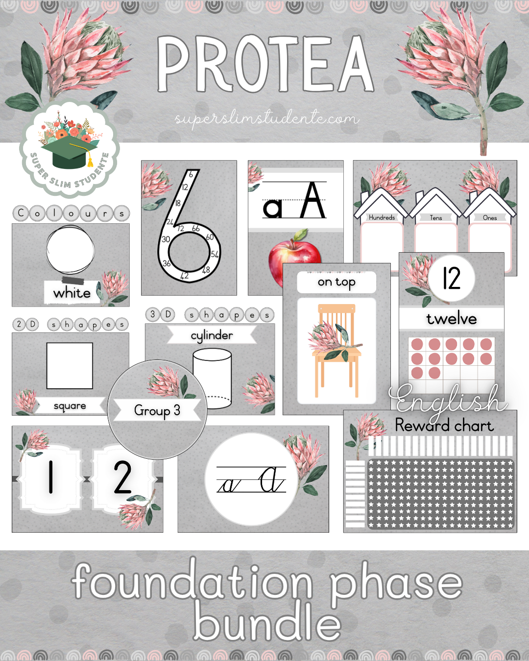 Protea Theme / Foundation Phase Bundle [Choose Language]