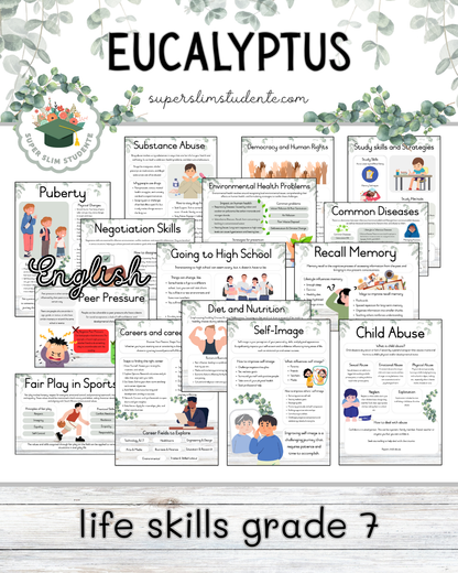 Eucalyptus Theme / Life Skills Grade 7 Bundle [Choose Language]